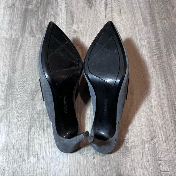 Calvin Klein Grecia Mule Pumps Gray Suede Point Toe - Picture 5 of 8